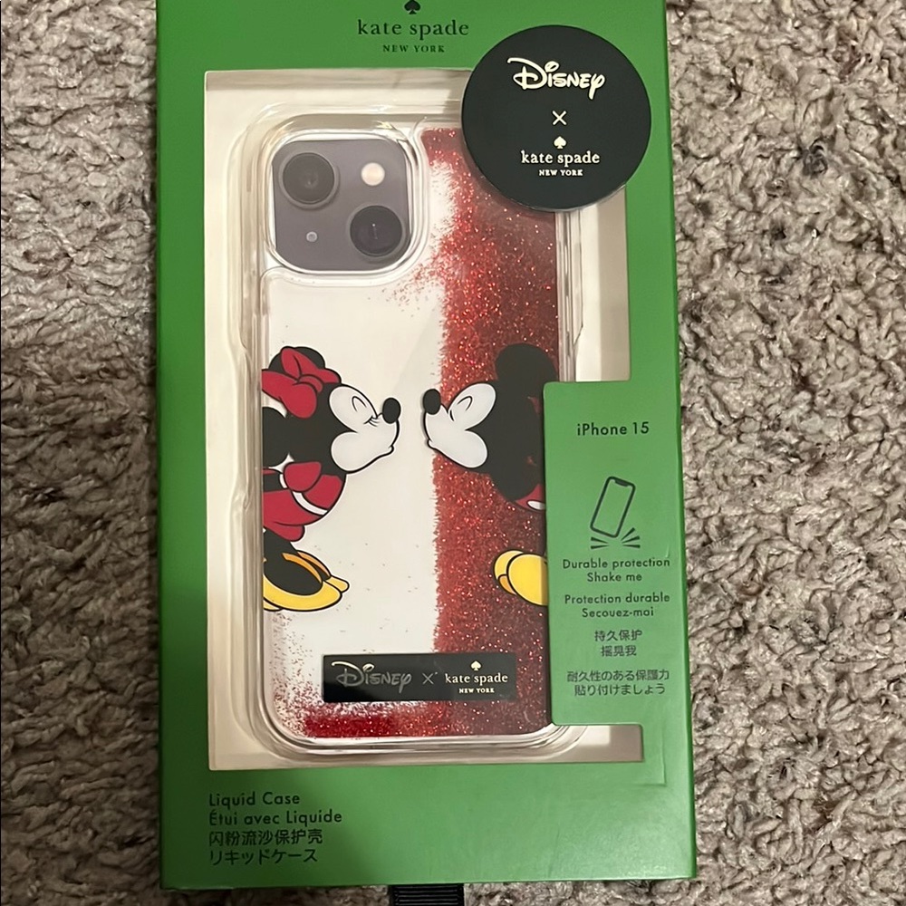 Kate Spade Red iPhone Case with Glitter
